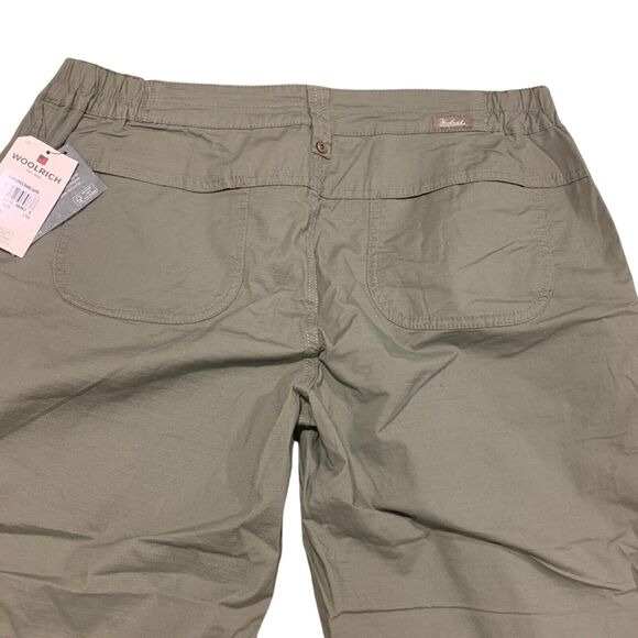 Woolrich Womens Green Roll Up Tab Cargo Utility Pants 12 Outdoor Gorpcore Hiking - Picture 7 of 8